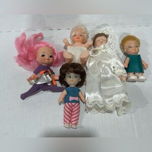 VTG LOT OF 5 Mini  Dolls 1960s 1970s Little Kiddles Pee Wee